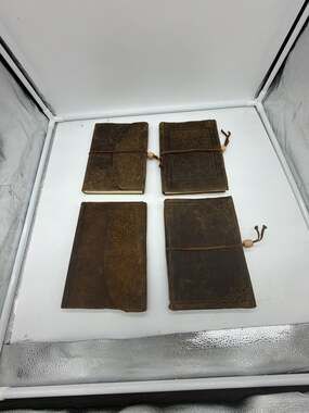 Handmade Vintage Embossed Leather Journal Lined Notebook(set of 4 made in Italy)